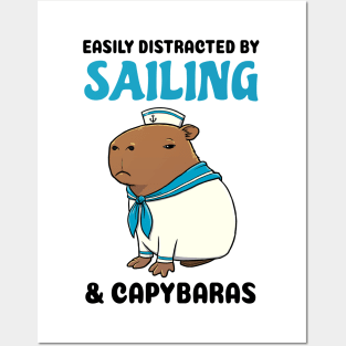 Easily Distracted by Sailing and Capybaras Posters and Art